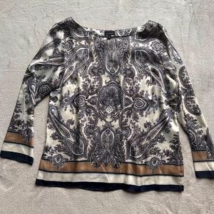 Talbots | Paisley Draped Blouse 12